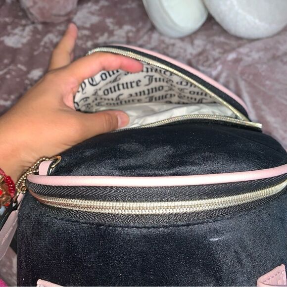 Black Velour Heritage Juicy Couture Backpack Bookbag
